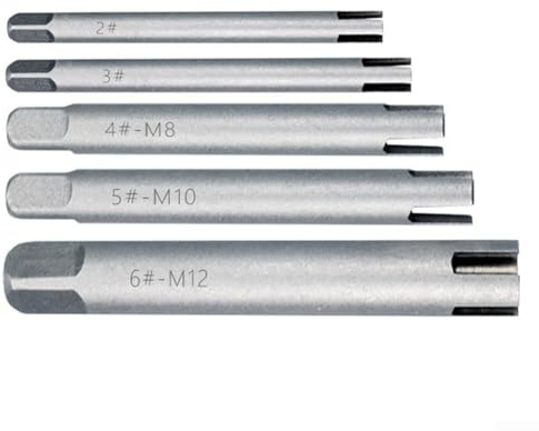 Kit d'extraction de tarauds cassés 5 pièces pour une extraction efficace des vis endommagées, tailles M5 à M10
