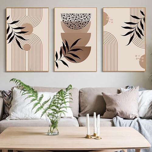 VTRXEG Abstrakte Leinwandbild,Boho Abstrakt Line poster set, Modern Minimalismus Kunstdrucke, Für Wohnzimmer Schlafzimmer Wand Dekorative Bilder Ohne Rahmen (Orange-4, 3x40x60cm, Ungerahmt)
