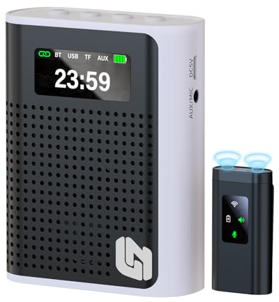 2025 New Upgraded Voice Amplifier Wireless Microphone with Magnetic Lavalier, LED Display Screen, Rechargeable Portable Microphone Speaker for Teachers, Classroom, Yoga, Meetings, Speeches, Tours