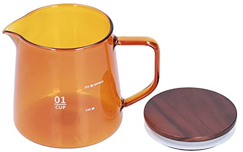Nikou Tasse à thé en verre borosilicate, 300 ml, tasse à café résistante à la chaleur avec couvercle, récipient à eau en verre transparent, usage domestique, marron