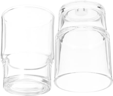 EXHUMKY Zahnputzbecher Glas Transparent 3.86X2.76 Zoll 2 Stück Badezimmer Becher Für Zahnbürstenhalter Und Mundhygiene Zubehör