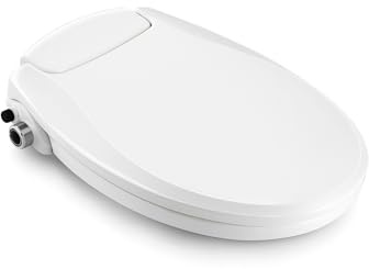 LUXEART VALERA O – Dusch-WC Bidet-Aufsatz (O-Form) mit Doppeldüse für vordere & hintere Intimreinigung, Druckregulierung, Soft-Close, abnehmbar, einfache Montage, ohne Strom – hygienisch & nachhaltig