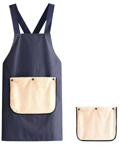 FDBLSHOP Kitchen Aprons, Kochschürzen für Damen und Herren,Kochschürze mit 2 stück Abwaschbarem Handtuchfach,wasserdichte Schürze mit Taschen, für Küche, Backen, Garten