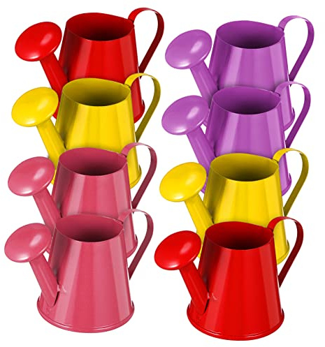 iplusmile Annaffiatoio Bambini in Ferro Miniatura da 12 Pezzi, Annaffiatoio Giocattolo Facile da Riempire per Piante, per Giochi Educativi e Decorazioni da Interno Colore Casuale