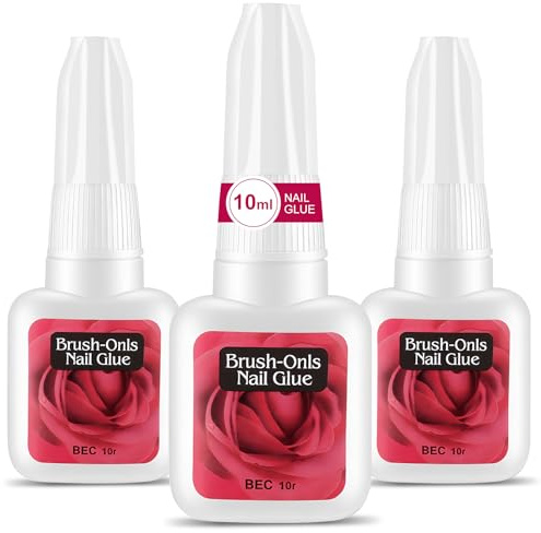 BUTBU Pegamento para Uñas con Pincel, 3 PCS 10g Pegamento Uñas Postizas Extra Fuerte, Pegamen-to Uña-s Soft Gel, Pegamen-to Uña-s Rotas, para Uñ-as Acrílicas, Tips de Uñ-as y Uñas A Presión