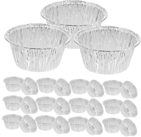 CIYODO 100piezas Moldes Para Tartaletas De Huevo y Muffins De Aluminio Resistentes Para Horno y Congelador Para Postres Caseros y Repostería Familia