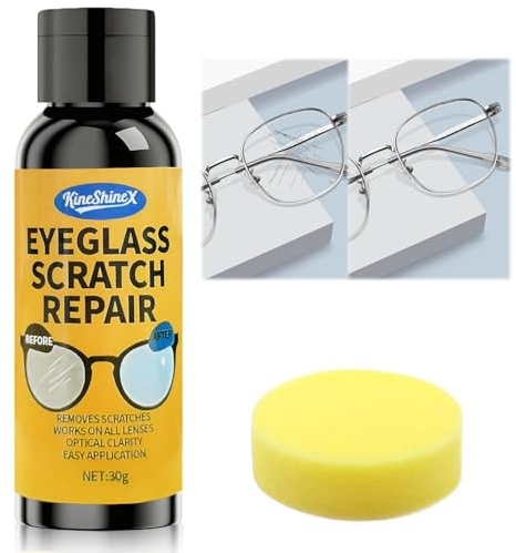 Réparateur de Rayures pour Lunettes, Nettoyant Lunettes Ecrans, Set de Nettoyage pour Lunettes, pour La Réparation Rapide, Idéal pour l'Entretien Doux et Efficace des Verres