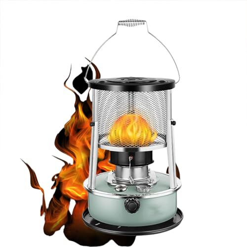 Hocheffizienter Petroleumofen for Den Innenbereich, 9000 Btu, Petroleumofen for Den Innen- Und Außenbereich mit Doppeltem Verwendungszweck, Geeignet for Zuhause, Garage, Keller Und Camping(Green)