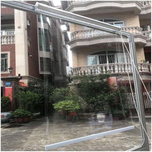 Tende a Rullo Impermeabili Esterni, Tapparella Avvolgibile Vinile Chiare, Tende a Rullo Trasparenti Per Finestre, Persiane in Plastica in Pvc, Antivento/antipioggia,W×H-85x120cm/33.5 * 47.2in