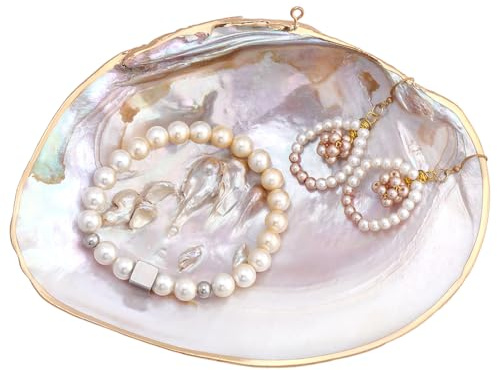 CRAFTYMELODY Muscheldekorationen Ringschale Muschelform Display Dekoration Schmuckhalter Kleine Schmuckschalen Aufbewahrungsschale Home Organizer Zubehör