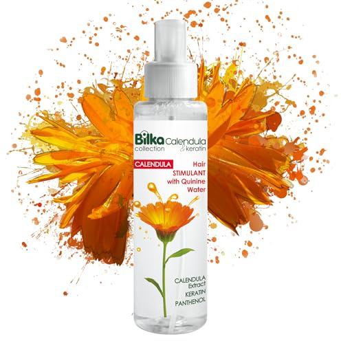 Bilka Collection Haarwuchs Stimulans Calendula & Keratin, 150 ml | mit Chininwasser & Ringelblumenextrakt - Haarpflege zur Förderung des Haarwachstums und zur Vorbeugung von Haarausfall