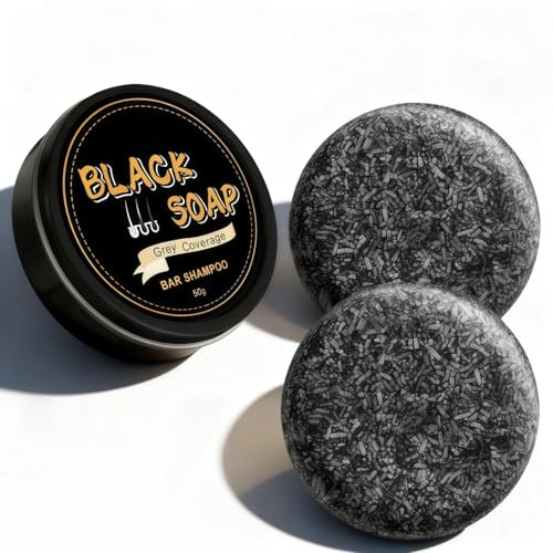 2 PCS Gray Hair Reverse Bar, Natural Hair Darkening Shampoo Soaps, Black Soap for Gray Hair Coverage,Deep Clean & Scalp Care for Men and Women.