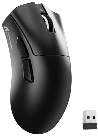 MAMBASNAKE X ATTACKSHARK V3 Wireless Gaming Mouse,65g Lightweight Right-Hand Split Design,800-25000 DPI Adjustable,1000Hz,PAW3311 Sensor,BK52820 MCU,2.4G/BT/Wired,500mAh,Web Driver,for PC/Mac-Black
