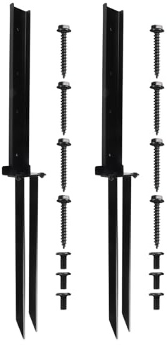 FACAIIO for Heavy Duty Steel Wooden Fence Post Anchor Repair Kit, Ground Spike Tilted or for Broken Posts, No Digging Required, 313 Inches Long, for Black