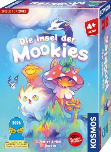 Kosmos « L'île des Mookies », Jeu de Collecte pour 2 Enfants à partir de 4 Ans, Version Allemande | Nominé pour Le Prix du Jeu de l'année 2026 – Un Jeu pour Enfants enchanteur