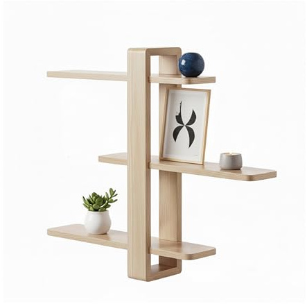 Baroni Home Mensola a 3 Ripiani Scorrevoli, Scaffale Compatto in MDF, Organizzatore Salvaspazio per Bagno, Cucina e Casa, Montaggio Facile, 50x16x58 cm Naturale