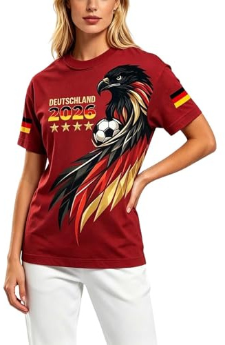 Wm Trikot 2026 Deutschland Damen Große Größen Retro mit Adler Deutschland Tshirt Fanartikel Heimtrikot Auswärts Fußball Trikot Fan Shirt Germany T-Shirt XXL