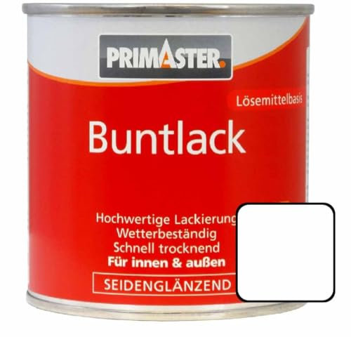 Primaster Buntlack 375ml Weiß Seidenglänzend Wetterbeständig Holz & Metall