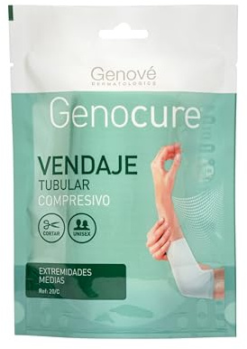 Genocure | Vendaje Tubular Compresiva Extremidades Medias Ref. 20C | Soportes de rehabilitación, Edemas y Lesiones Articulares | 100 cm