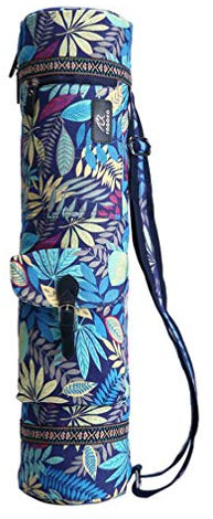 Vianber Yoga Matte Tasche, Faltbare Leinwand Yoga Übung Matte Tote Sling Carrier Schultertasche (Blau)