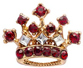 Broche pour homme - Couronne dorée avec détails en pierre marron - Pour manteau, costume, cadeau de mariage, fête, col de chemise, M, Métal