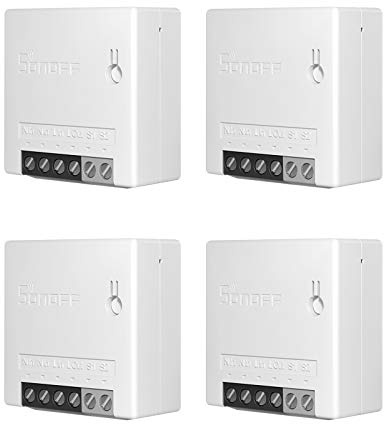 Smart lichtschalter, SONOFF MINI R2 4PCS 2-Wege wifi Intelligenter, Universelles DIY-Modul für Automatisierungslösungen in der intelligenten Haustechnik, 2.4G wifi, APP control, Alexa Supported