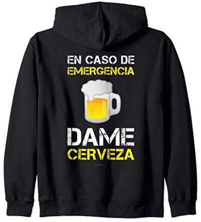 Sudadera con Cremallera Y Capucha Cerveza En Emergencia Sudadera con Capucha