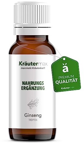 NEU! Kräutermax Ginseng Tinktur | Panax Ginseng Tropfen als perfekte Ergänzung zu Ginseng Kapseln oder Ginseng Tee | Natürlich und Vegan | Urtinktur aus dem Extrakt der Ginseng Wurzel | 1 x 50ml
