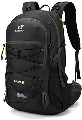 SKYSPER BOGDA 35 Wanderrucksack 35L Camping Backpack mit Rückenbelüftung & Trinksystem Trekkingrucksack aus atmungsaktivem 3D Air Mesh Polyester Camping Outdoor Wandern Rucksack