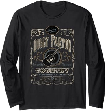 Dolly Parton Whiskey Label Long Sleeve T-Shirt