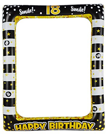 Photocall 18 Cumpleaños18 Años Marco de Selfie Inflable Cumpleaños Photo Booth Props Marco Inflable de Fotocol Adornos Accesorios Marco de Fotos, Decoración Fiesta Cumpleaños