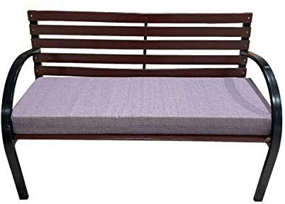 TIENDA EURASIA - Cojin para Banco de Exterior, Funda de Loneta con Cremallera Lavable, Relleno de Esponja de Alta Densidad y Grosor, Ideal para Interior y Exterior (100 x 40 x 10 cm, Gris)