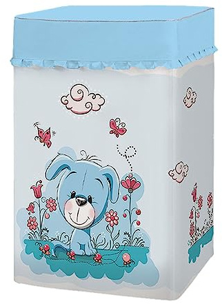 Odot Funda Lavadora de Carga Superior Funda, Lavadora Impermeable Proteccion Solar Exterior Impermeable con Cremallera para Lavadora y Secadora de Carga Superior (L-56x92x58cm,Cachorro de jardín)