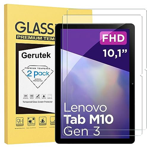 Gerutek [2 pack Lenovo Tab M10 3rd Gen 10.1 inch Screen Protector, Tempered Glass TB-328FU/TB-328XU [Ultra Clear][Anti Scratch][Easy Install][9H] for Lenovo Tab M10 3rd Generation 10.1 2022