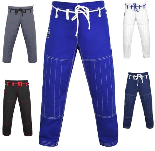 Zafco Fightwear Men's Brazilian Jiu Jitsu Gi Pants 10oz Ripstop MMA Grappling Kimono (Blue, A1)