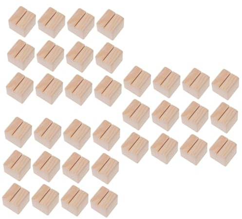 EXCEART Ausweishalter 36 Stück Holz-Platzhalter Für Hochzeiten Holz-Memohalter Holz- Bilderhalter Visitenkartenhalter Tischnummern Schilderhalter Holzhalter Holzrinde Tischkalender