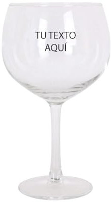 Calledelregalo Copa de Gintonic Personalizada Con el Texto que Quieras - Balón de Cristal Para Cóctel 65 cl - Regalos Originales