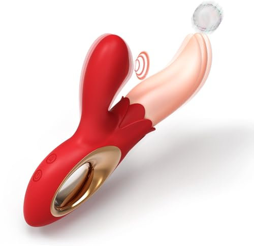 Leccatura Vibratoreper Donna Sex Toys, wuludina Vibratori Rabbit Stimolatore clitorideo e Punto G con 10Modalità di Leccata e Vibratore a 10 Modalità Giocattoli e per Adulti per il Piacere di Coppia