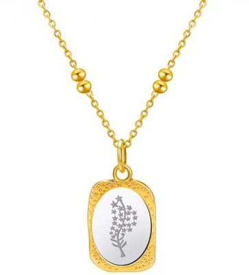 HIJONES Zierlicher Spiegel Geburt Blumen Halskette für Damen Minimalistisch 12 Geburt Monat Anhänger Halsketten Schmuck Muttertag Juli Rittersporn