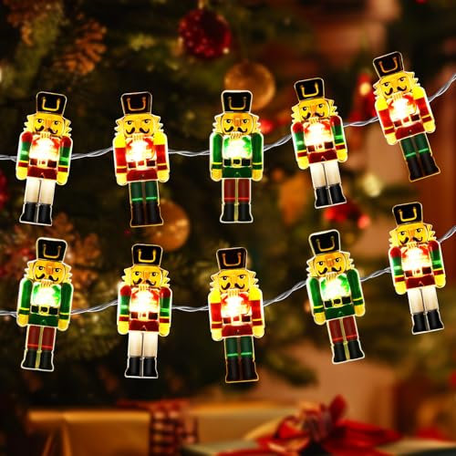 Coquimbo Décoration Noël Guirlande Lumineuse, 3M 30 LED Soldats Casse-Noisette Guirlandes Lumineuses à Piles, Guirlande Noel Extérieur Intérieur pour Sapin de Noel, Cheminée, Fête, Jardin