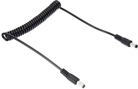 PATIKIL 4.6Ft 5.5mm x 2.1mm Male to Male DC Power Cable, Wire Adapter Coiled Extension Cable Cord for LED Strip DVR Router Surveillance Camera
