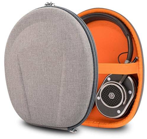 Geekria Shield Headphones Case Compatible with B&O Beoplay H100, Shure Shure SRH840A, Replacement Hard Shell Travel Carrying Bag with Cable Storage (Brown)