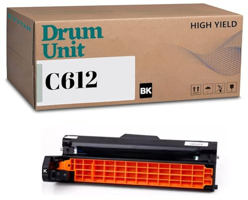 KIYOR C612 Drum Unit Compatible for OKI 46507304 46507303 46507302 46507301 ,High Yield Work with C612 C612n C612dn Image Drum (1Black)
