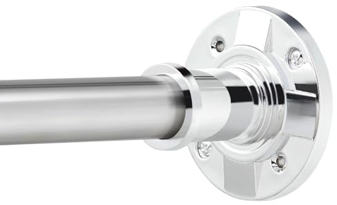 PadPure Gardinenstange ohne Bohren 75-228.5cm Duschstange ausziehbare Vorhangstange ohne Bohren Teleskopstange Spannstange - Für Balkon, Vitrine, Badezimmer Siber