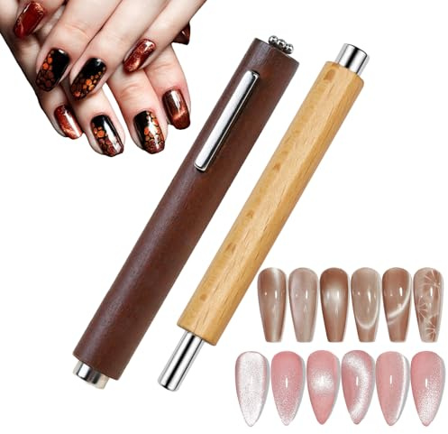 Cat Eye Magnet Nagellack, Magnet Nagellack Stick Set, 3D Magnet Stick Set Verwendung mit Cat Eye Gel Pulver oder Nagellack, Nageldesign Magnetische Stift Katze Eye Pen für Katzenaugen Effekt