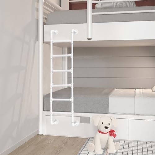 Échelle murale pour lit de camping-car - Échelle d'escalade universelle en métal blanc - 175 cm