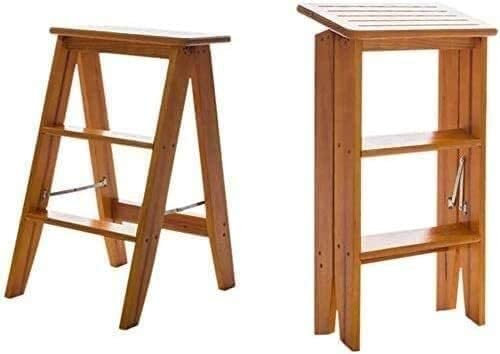 Sgabello pieghevole a 3 gradini con sedile e scarpiera per cucina domestica Sgabello da interno con maniglia per adulti Multi funzionale Flower Rack Stand