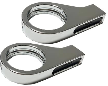 Motorrad 41mm Gabel Rohr Clamp LED Blinker Licht Anzeige Bernstein Blinker Anzeige Lampe(Chrome)