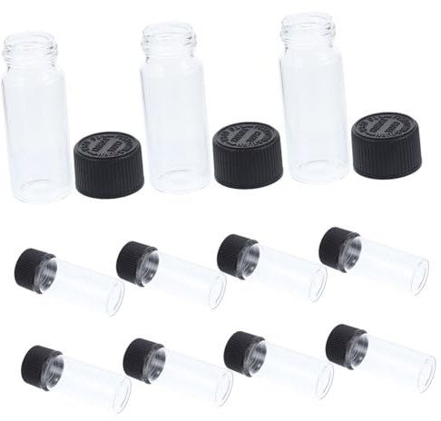 VICASKY 12pièces Bouteilles Verre Transparent Vides Flacons à Vis Hermétiques Petits Récipients Échantillons Pour Produits Cosmétiques Liquides