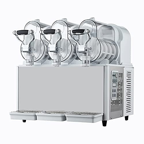 WOTZOV Macchina per Ghiaccio tritato Commerciale da 3/6/9 Litri, Macchina per Ghiaccio tritato da -2 a -7 °C, gelatiera con Display a LED per ristoranti，Silver 9L